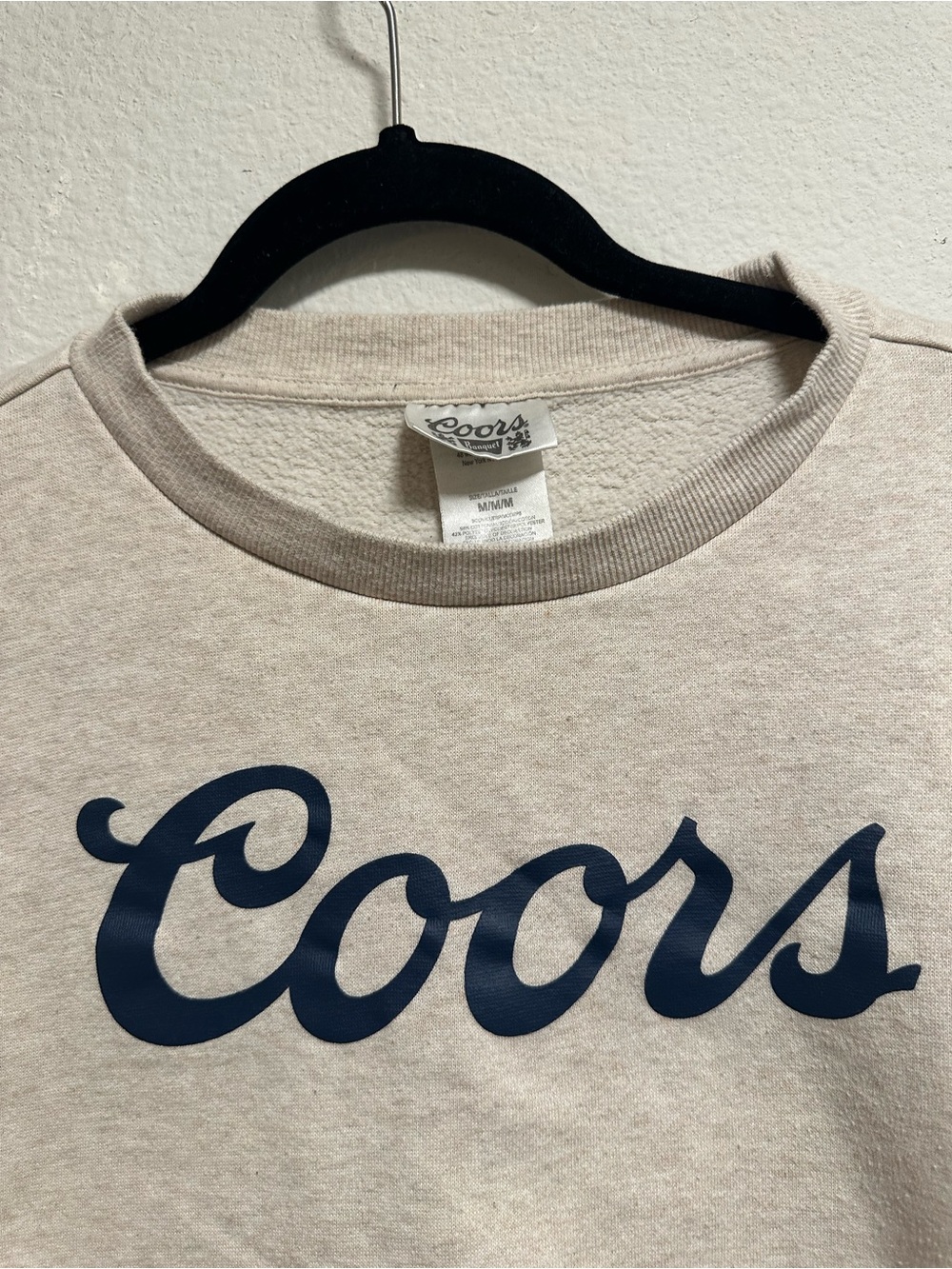 Coors Banquet Rodeo Sweatshirt Men’s Medium Oatmeal Bull Western Beer Crewneck